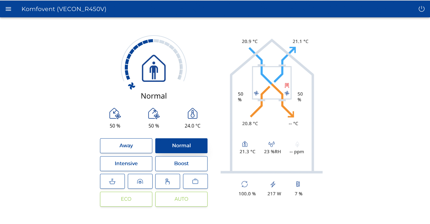 Новий мобільний додаток KOMFOVENT Control для вентиляційних установок DOMEKT
